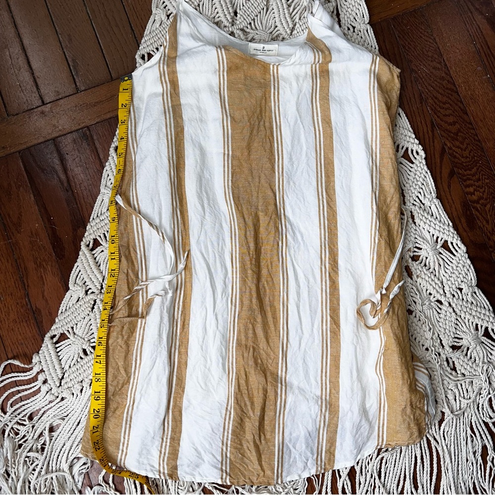 Thread & Supply | Linen Striped Tie Waist Dress - Picture 3 of 6